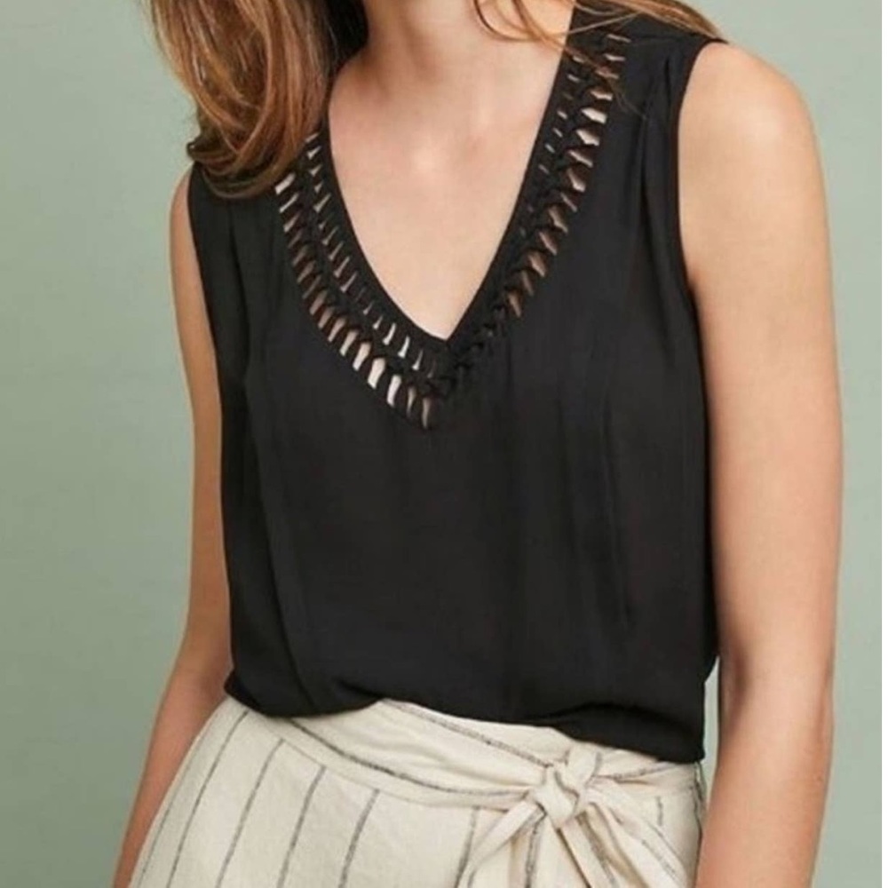 Anthro Maeve Knotted neckline Sleeveless top